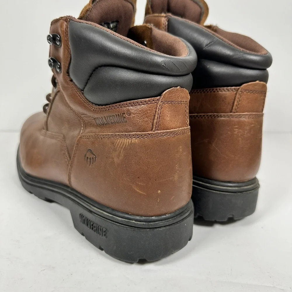 Wolverine Men's Waterproof Work Boots Size 11.5EW Steel Toe Brown Leather W08165